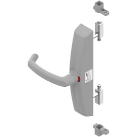 Crémone pompier DUALIS DS7220 à poignée rotative pour tringle encastrée gris RAL 9006