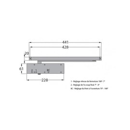 Ferme-porte GR 3400 force 3-5 avec bras à glissière