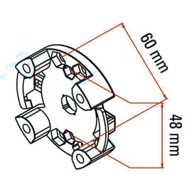 Support standard pour moteur de volet roulant TMODE