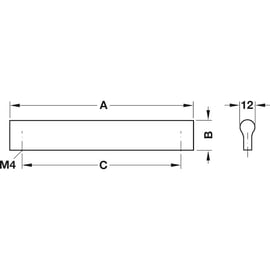 Poignée de meuble traverse aluminium entraxe 288 mm