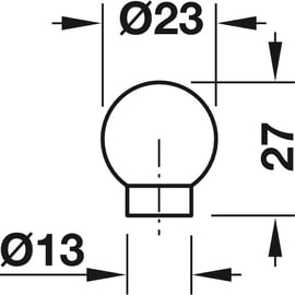 Bouton de meuble boule polyamide diamètre 23 mm blanc