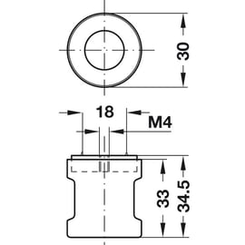 Bouton fixe pour serrure SYMO