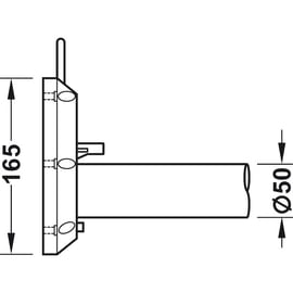 Pied de table rabattable hauteur 705 mm diamètre 50 mm chromé