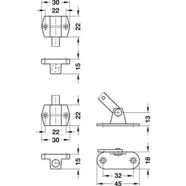 Compas à frein réglable Star Stop longueur 241 mm gauche