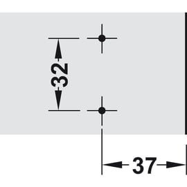 Embase pour charnière invisible METALLA distance 4 mm