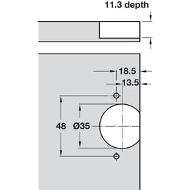 Charnière invisible pour porte pliante ouverture 150°à visser