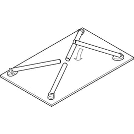 Pied de table rabattable hauteur 705 mm diamètre 50 mm chromé