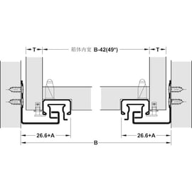 Coulisse à billes sortie totale pour tiroir bois longueur 500 mm charge 50 kg