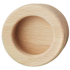 Poignée cuvette bois hêtre naturel diamètre 60 mm