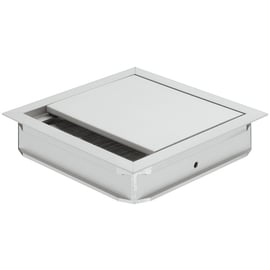 Passe câble à encastrer alliage zingué carré 120 x 120 mm argent