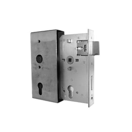 Serrure avec boîtier à souder pour portail battant pour tube de 40 mm