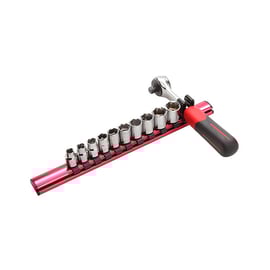 Rack aimanté de 11 douilles 1/4" avec cliquet 73-RJ11R