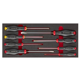 Module mousse de rangement pour servante avec 8 tournevis PROTWIST® Plat MODM.AT1PB