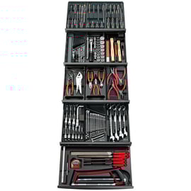 Composition de 13 modules en plastique pour servante avec 145 outils CM.143PF