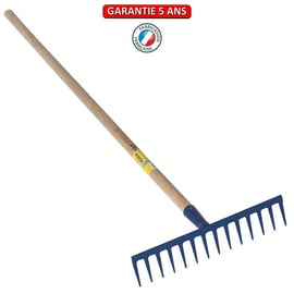 Râteau 14 dents droites avec manche en bois 1,5 mètres