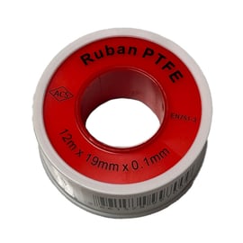 Ruban d'étanchéité téflon - 0,1 mm x 19 mm x 12 m - rouleau - rouge