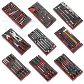 Composition de 9 modules en mousse pour servante avec 139 outils CM.90PF