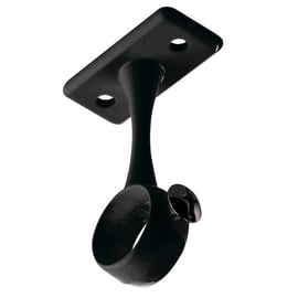 Piton sur platine pour tube de penderie rond noir mat