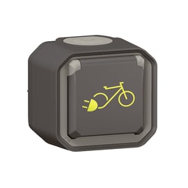 Prise de courant étanche - recharge de vélos et 2 roues électriques PLEXO - anthracite