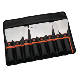 Couteau américain avec manche bimatière en trousse de 8 pièces