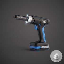 Riveteuse sans fil E-005-1XBAT - 18 V - 2,4 à 4,8 mm - 1 batterie 2Ah - coffret