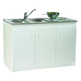 Meuble sous-évier SIM'NF 3 portes 120 cm blanc