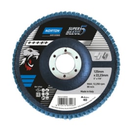 Disque à lamelles - plat - super bleue 5 - 125 x 22 mm