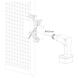 Coffre à outils avec gabarit de perçage pour serrure en applique et gâche DRILL FIX