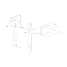 Ensemble sur plaque fixe ou manoeuvrable clé I aluminium entraxe 92 mm