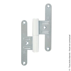 Paumelle universelle complète avec caches pour menuiserie bois