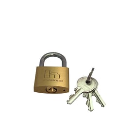 Cadenas à clé - s'entrouvrant - Coffre laiton - Anse acier cémenté - Largeur du coffre 40 mm - Hauteur de l'anse 21,5 mm - Nombre de clés 3