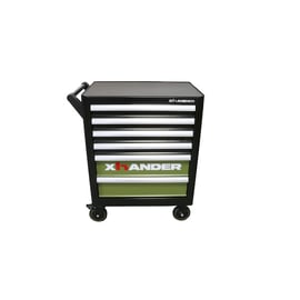 Servante d'atelier 6 tiroirs plateau acier avec 30 outils - 750 x 450 x 900 mm - Coloris : kaki et noir