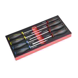 Servante d'atelier 6 tiroirs plateau acier avec 30 outils - 750 x 450 x 900 mm - Coloris : kaki et noir