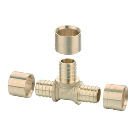 Té pour tube PER - égal -  à glissement