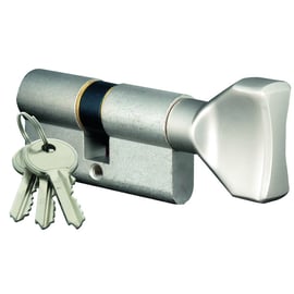 Cylindre européen à bouton 5 goupilles en laiton nickelé - varié - B30 x 30 mm