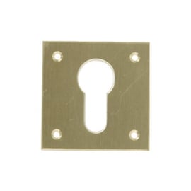 Rosace plate rectangulaire clé I laiton poli à visser