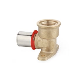 Coude pour tube PER - femelle à applique long - à sertir