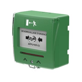 Déclencheur manuel SHOKV1FR vert 1 contact