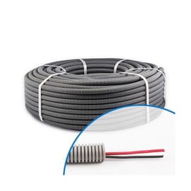 Gaine préfilée ICTA 2X1,5 - Diamètre de la gaine : 16 mm - Longueur de la gaine : 100 m - 2 fils : rouge / noir