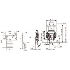 Fermeture à levier à ressorts 7014 avec crochet