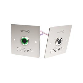 Bouton poussoir inox en applique lumineux et braille en applique PB19IR_L à infrarouge large