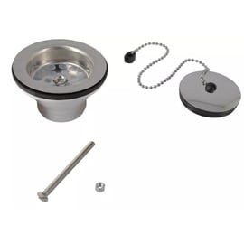 Bonde et vidage plastique pour évier 560 - Diamètre : 84 mm - avec chaînette sans trop plein