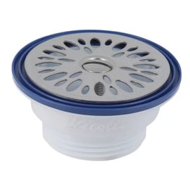 Bonde de lavabo plastique blanc à joints intégrés à grille L262 - Diamètre : 55 mm