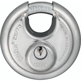 Cadenas à clé rond inox DISKUS 28/70 avec 2 clés diamètre 70 mm