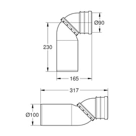 Pipe d'évacuation WC Orientable 90° pour bâti-support Rapid SL