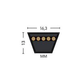 Courroie trapézoïdale enveloppée étroite SPB