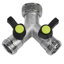 Dérivation 2 voies en Y 3/4" laiton avec vannettes