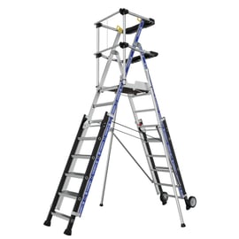 Plateforme SHERPASCOPIC avec garde corps lisse 8/11 marches hauteur de travail 3,84-4,5 mètres