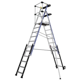 Plateforme SHERPASCOPIC avec garde corps lisse 8/11 marches hauteur de travail 3,84-4,5 mètres