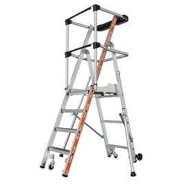 Plateforme VELOCE avec garde corps sangle 4 marches hauteur de travail 2,94 mètres